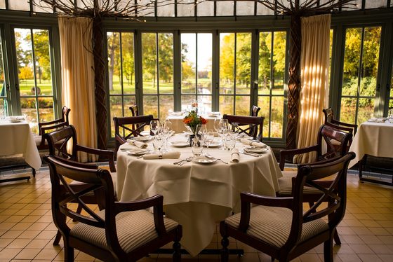 The dining room of a restaurant