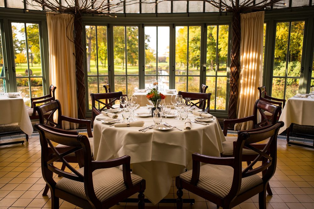 The dining room of a restaurant